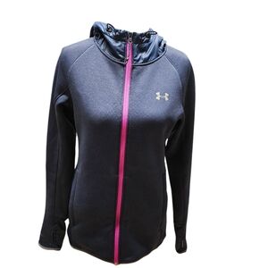 Under Armour Women’s Hooded Jacket | XS | Full Zip | Athletic Navy Blue And Pink